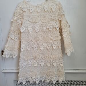 Gorgeous Trish Scully Cream Lace Shift Dress - Girls 7